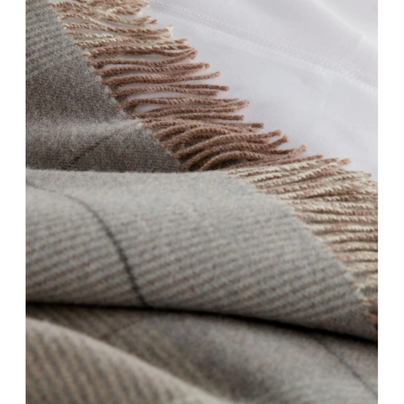 York Merino Wool Plaid Throw Blanket - Image 2
